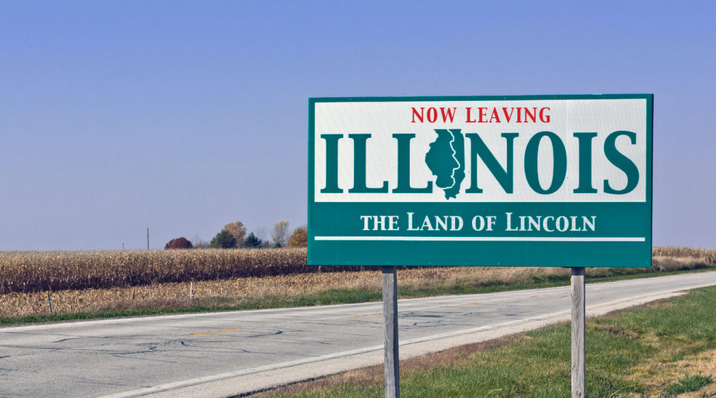 Leaving Illinois sign