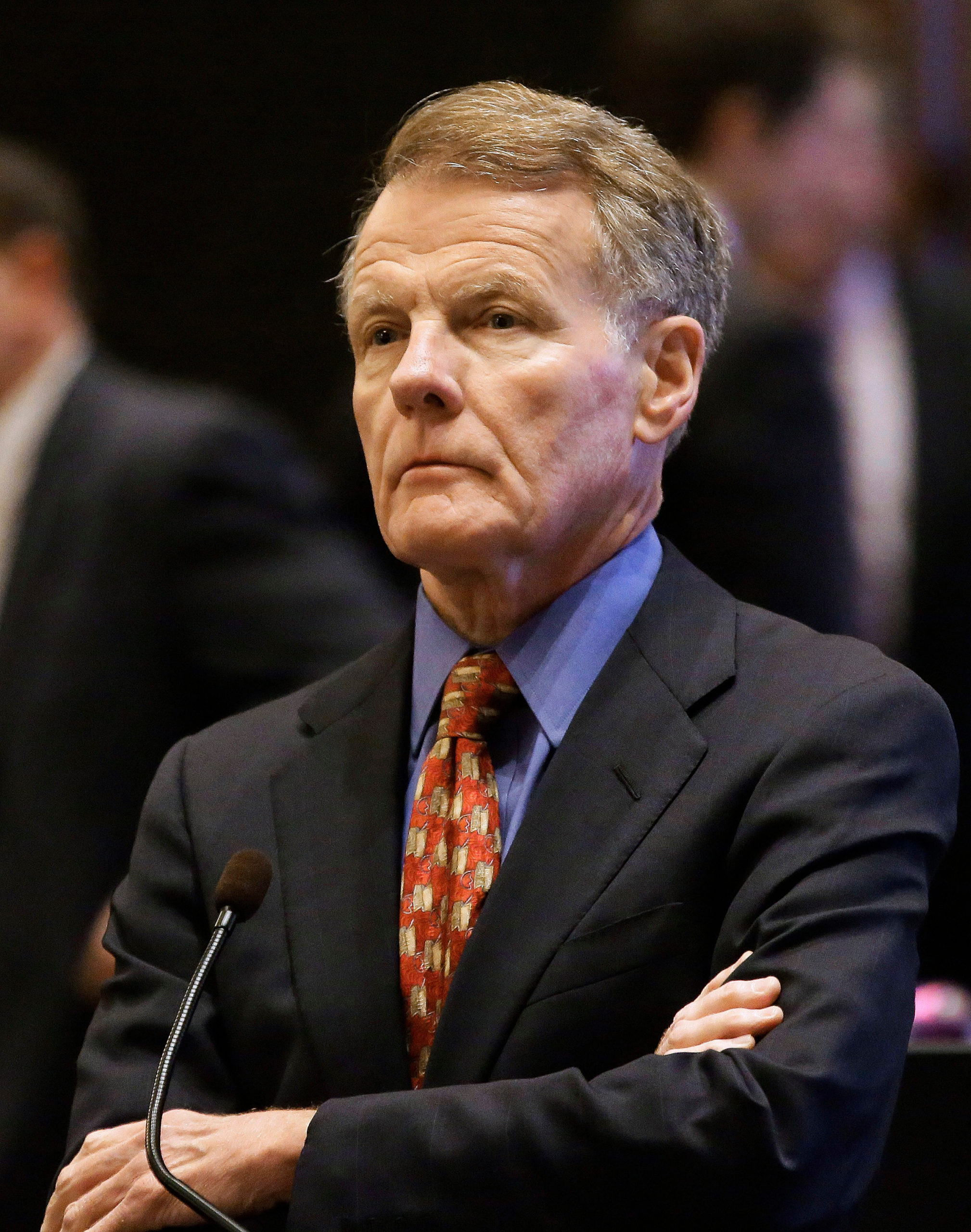 Illinois Pensions Speaker, Springfield, USA Mandatory Credit: Photo by Seth Perlman/AP/Shutterstock (6232081a)
Michael Madigan Illinois Speaker of the House Michael Madigan, D-Chicago, waits to address lawmakers at the Illinois State Capitol in Springfield. On, Madigan criticized unions for their stance on the state's pension situation and says their proposal for a summit on the matter is "not timely
Illinois Pensions Speaker, Springfield, USA