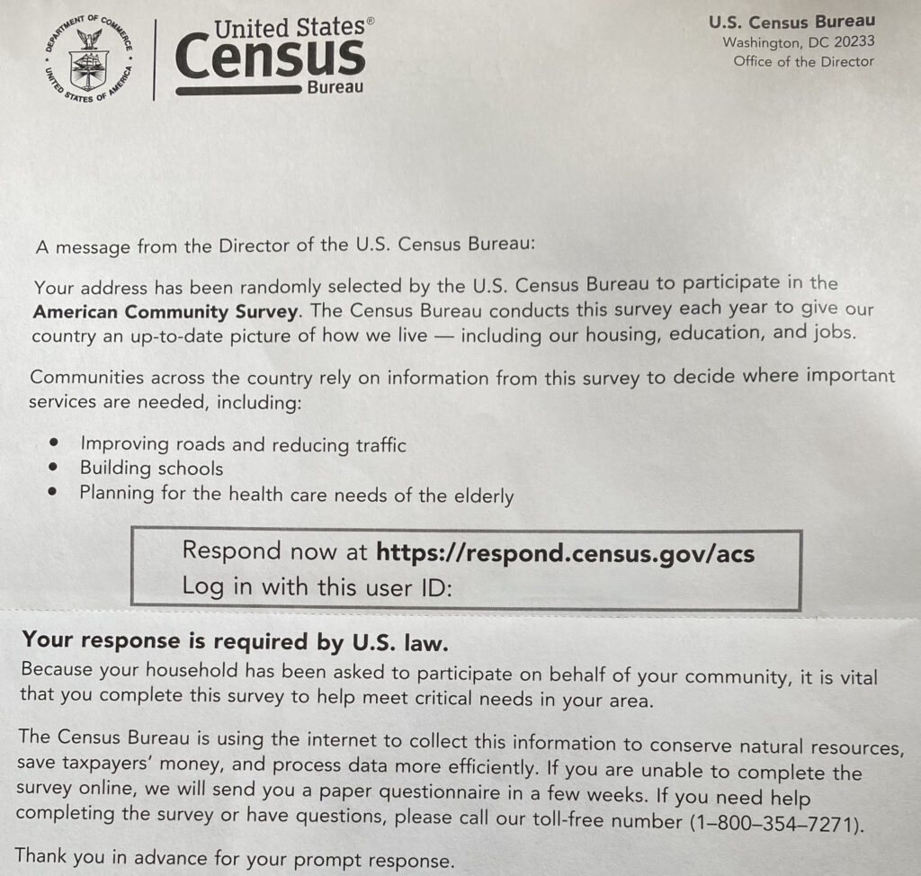 I received a survey from the U.S. Census, is it legit? - Kaukauna
