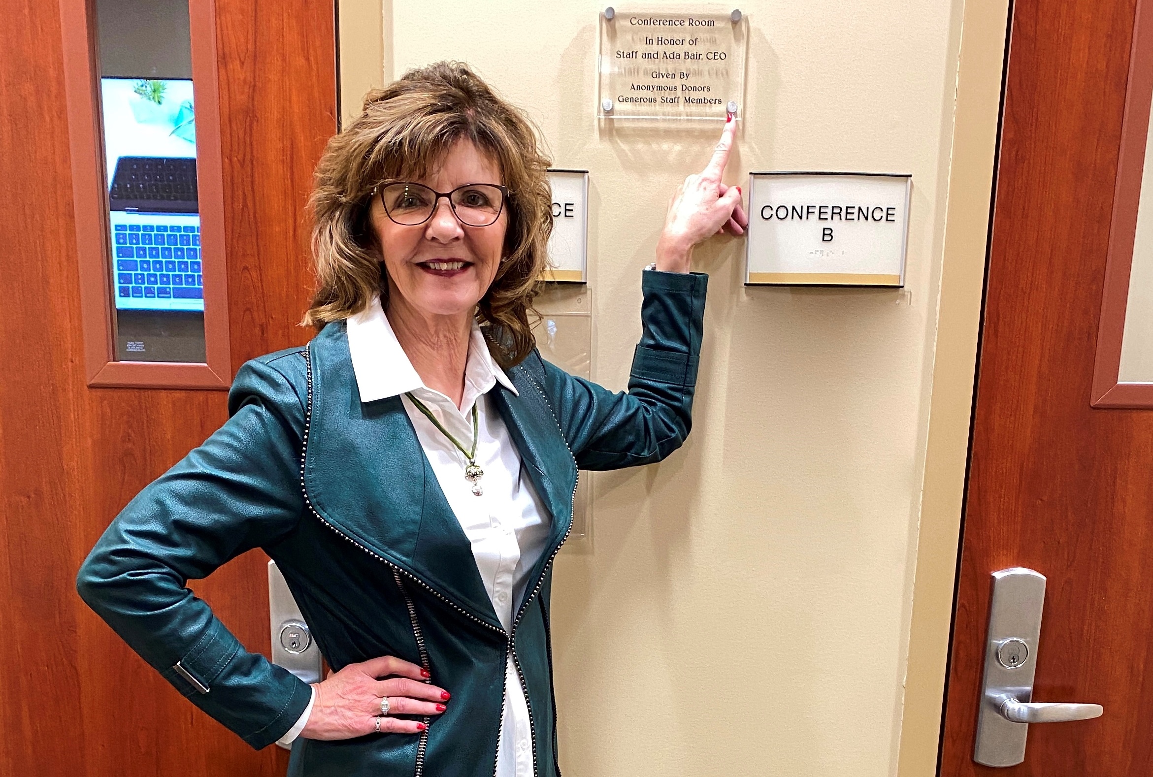 Ada Bair CEO with Plaque copy