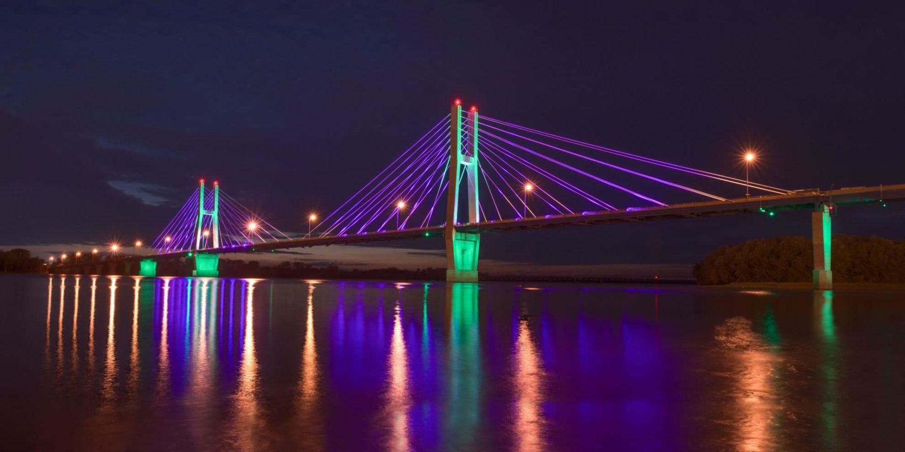 Bayview Bridge at night