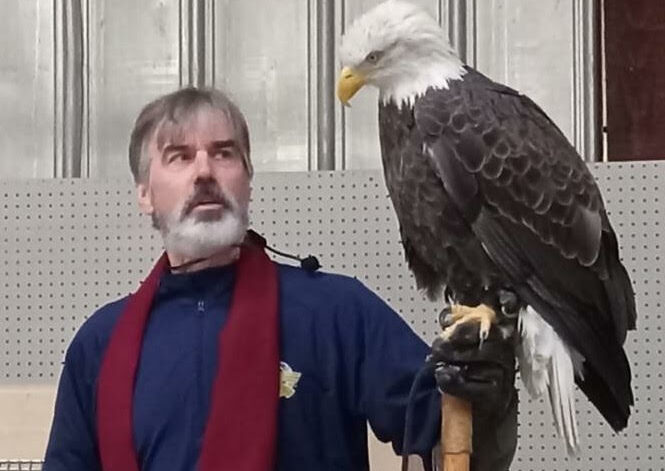 eagle and man