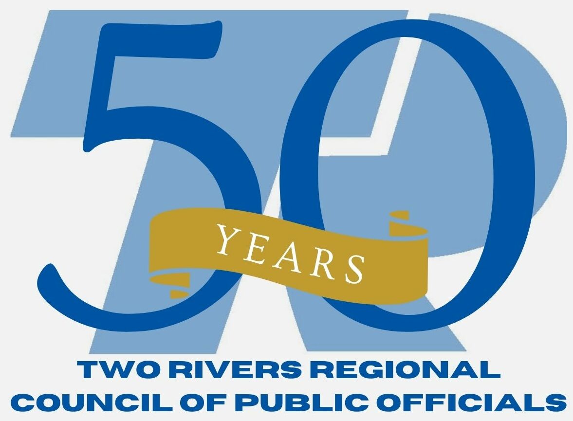 Two Rivers 50 years logo