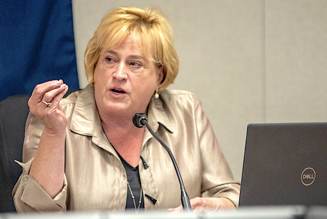 Commissioner of Education Karla Eslinger speaks during a State Board of Education meeting Tuesday (Annelise Hanshaw/Missouri Independent).