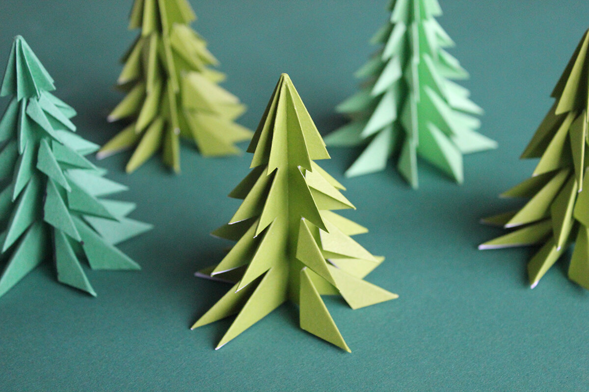 Paper+Christmas+tree+decoration+origami+kirigami