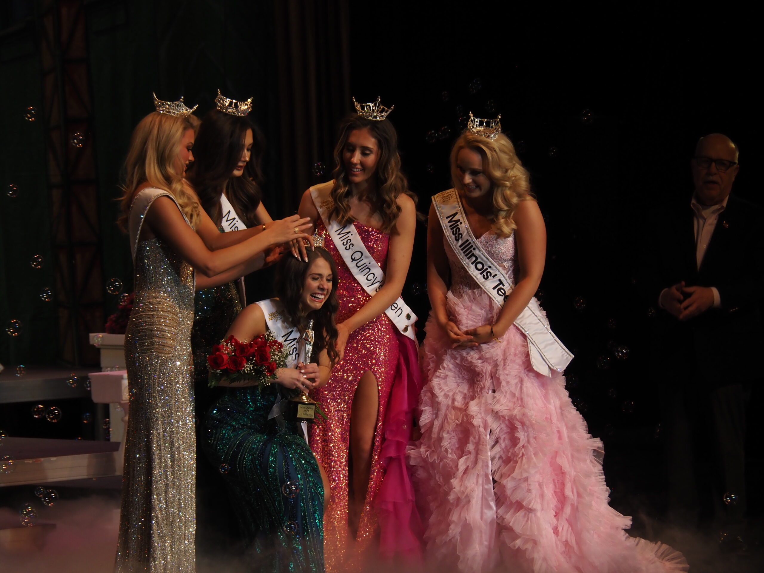 Matti McCartney, 20 of Pittsfield, was crowned Miss Quincy 2025 Saturday night at the Quincy Community Theatre. Photo by Aspen Gengenbacher