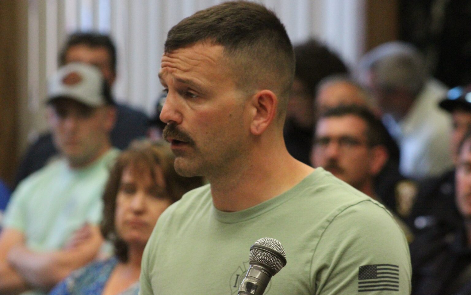 Hannibal Fire Department Local 1211 Union President Steven Meyer speaks to the Hannibal City Council at a June 2024 meeting. | MRN file photo by Shane Hulsey