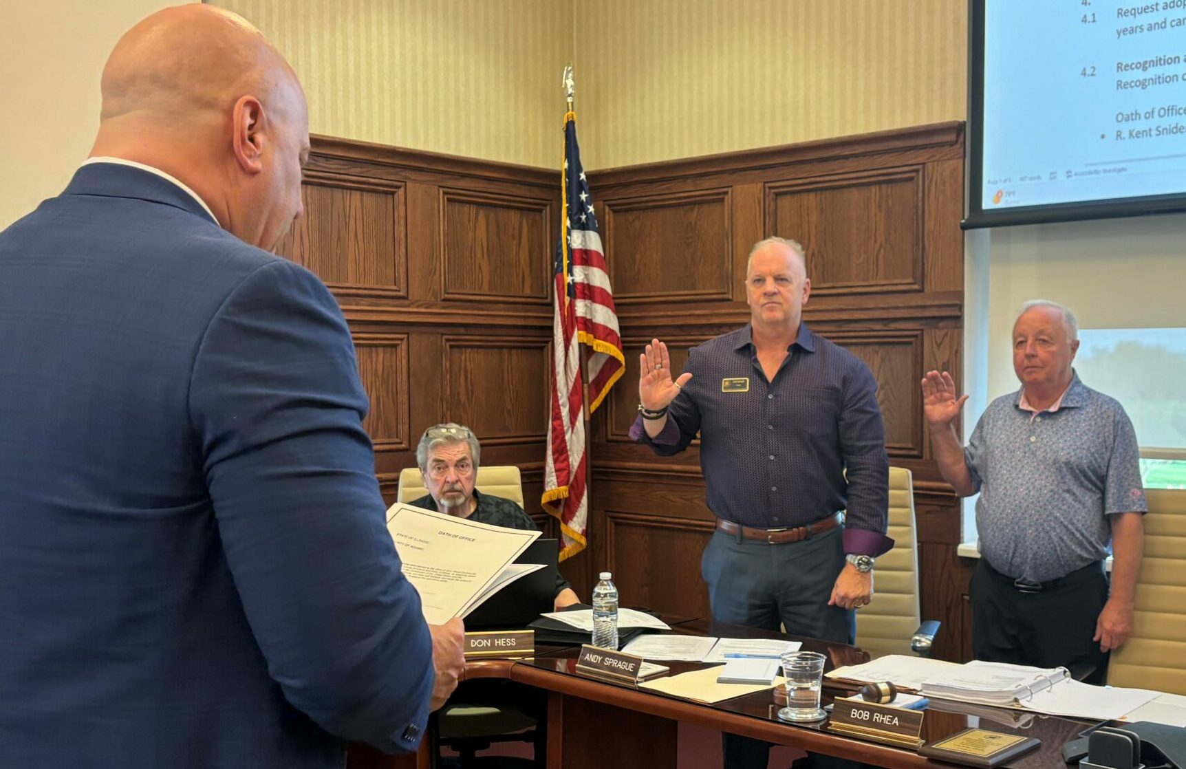 Andy Sprague and Kent Snider new trustee swearing in 2025 Andy Sprague and Kent Snider new trustee swearing in 2025