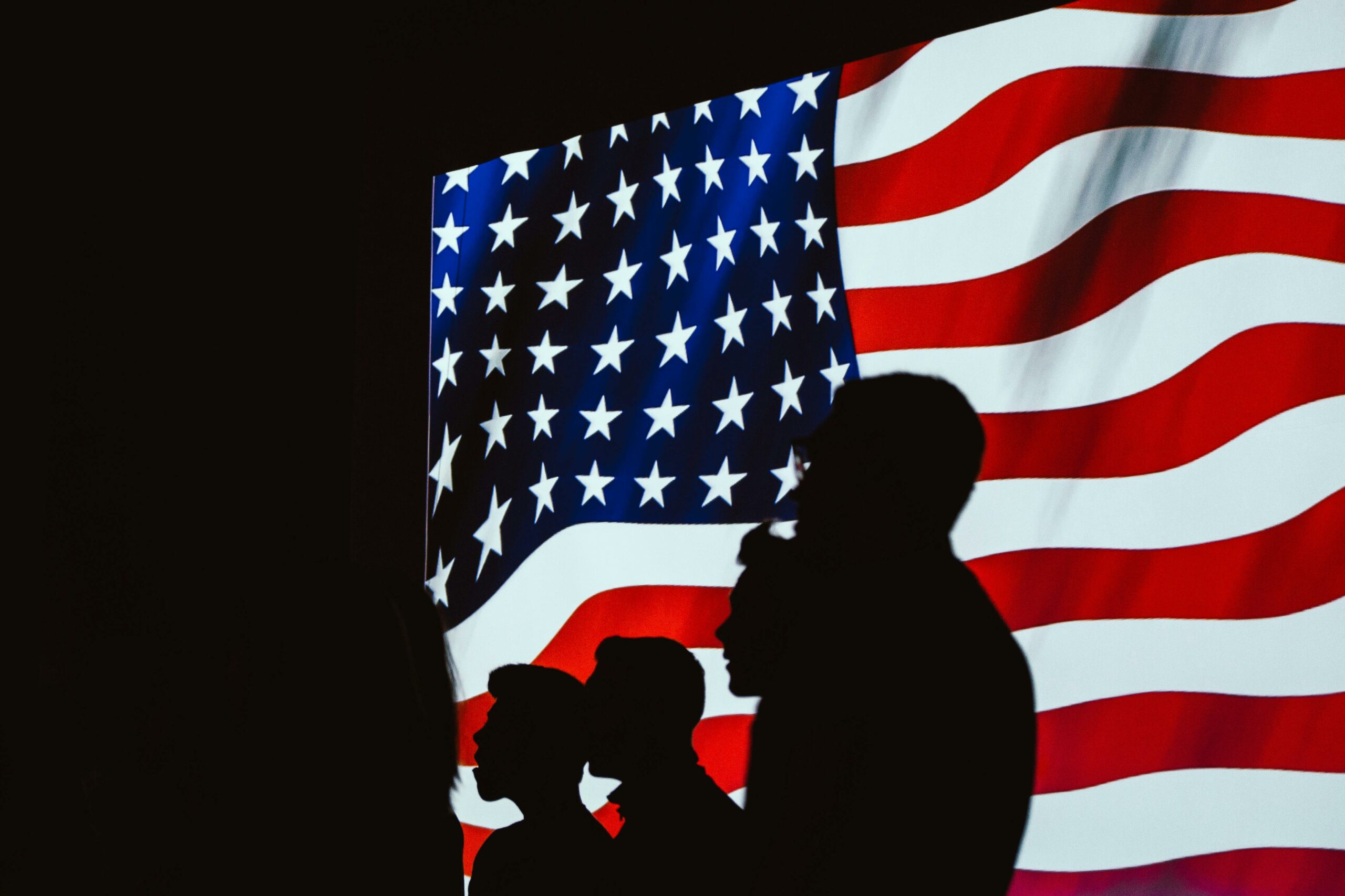 flag with silhouettes flag with silhouettes